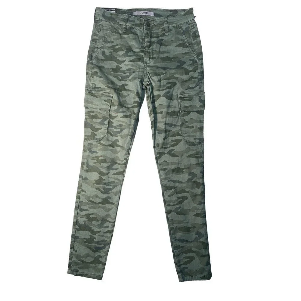 Joes Jeans Womens Skinny Cargo Jeans Green‎ Camouflage Stretch Pockets 26 New